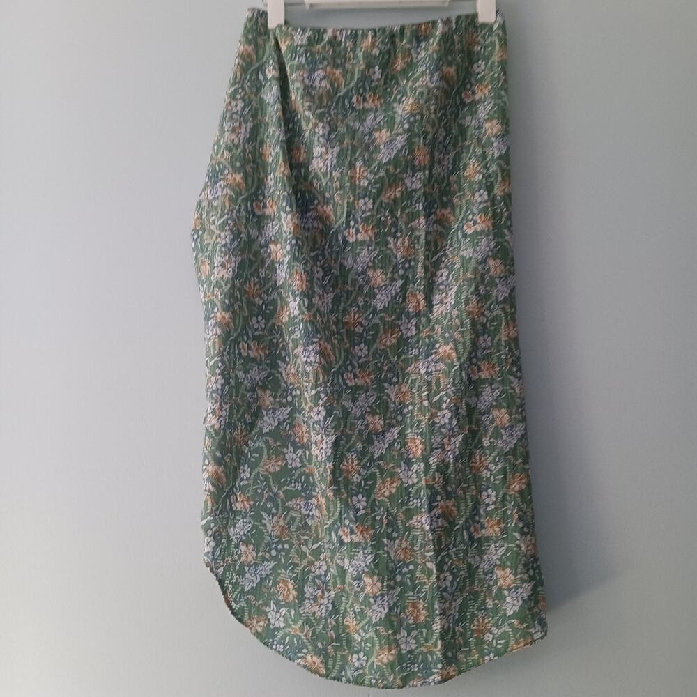 Veronica Beard Romantic Hazel Garden Floral Asymmetric Ruffle Skirt Green L - Picture 3 of 7